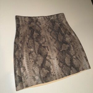 Zara Black and Brown Snake Print Mini Skirt